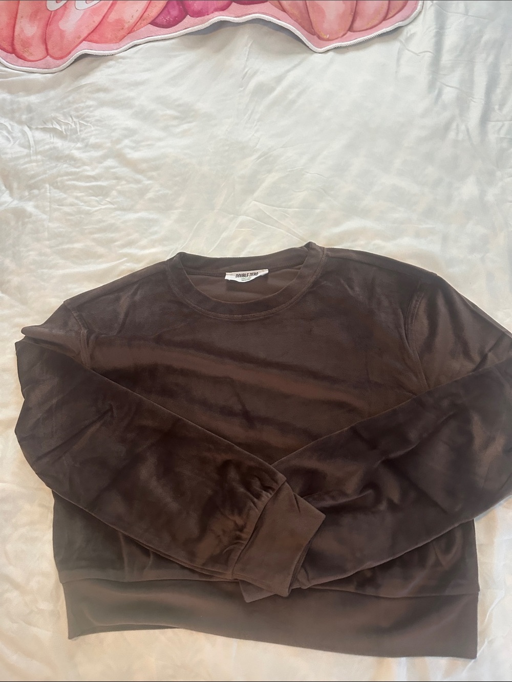 Double Zero Brown Velvet Crewneck Sweater